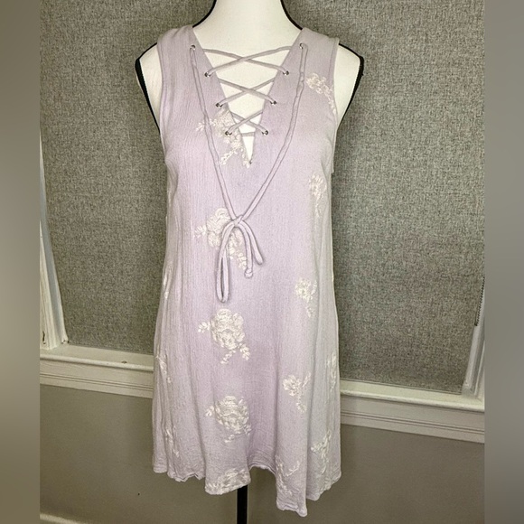 Altar'd State Dresses & Skirts - Altar'd State Lilac Lace-Up Sleeveless Dress Size Medium